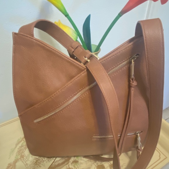 ❌❌ SOLD ❌❌ Joe's Jeans Faux Leather Rust Brown Crossbody Messenger Bag Purse - Picture 6 of 16